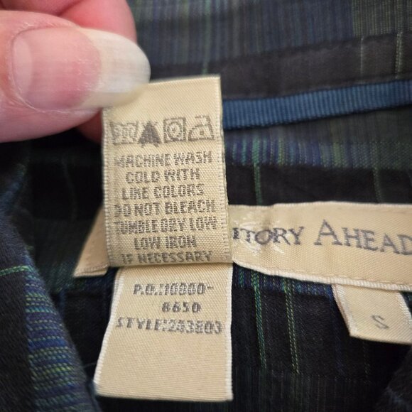 NWOT The Territory Ahead Mens Small Plaid Button-Up Shirt Blue & Green Cotton - Picture 8 of 8